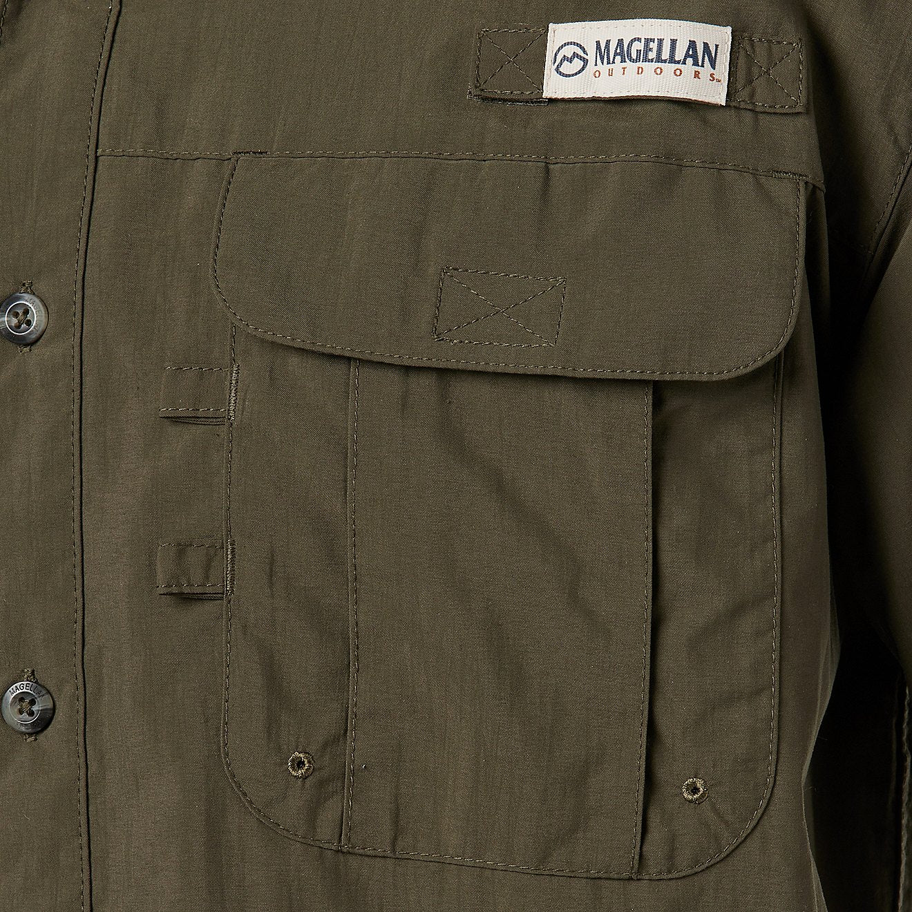 Camisa Magellan Laguna Madre manga corta – Verde Musgo