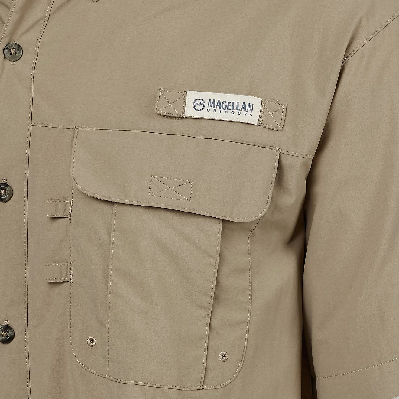 Camisa Magellan Laguna Madre manga corta – Beige