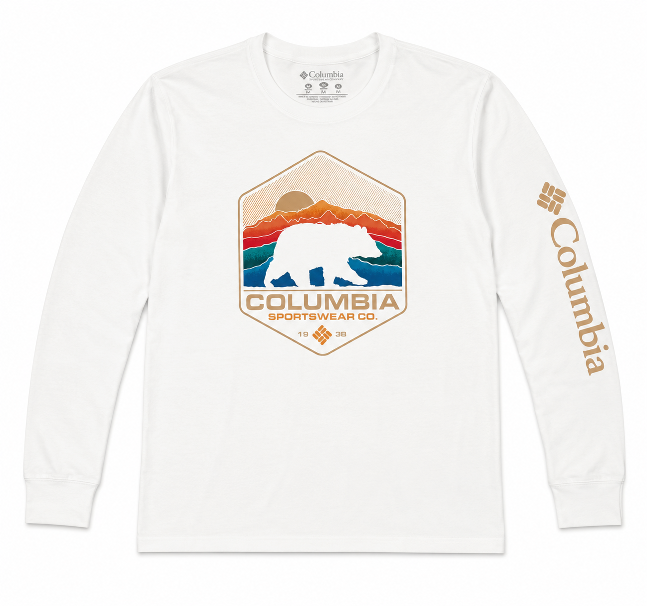 Columbia Bear Horizon Long Sleeve Tee - Blanco