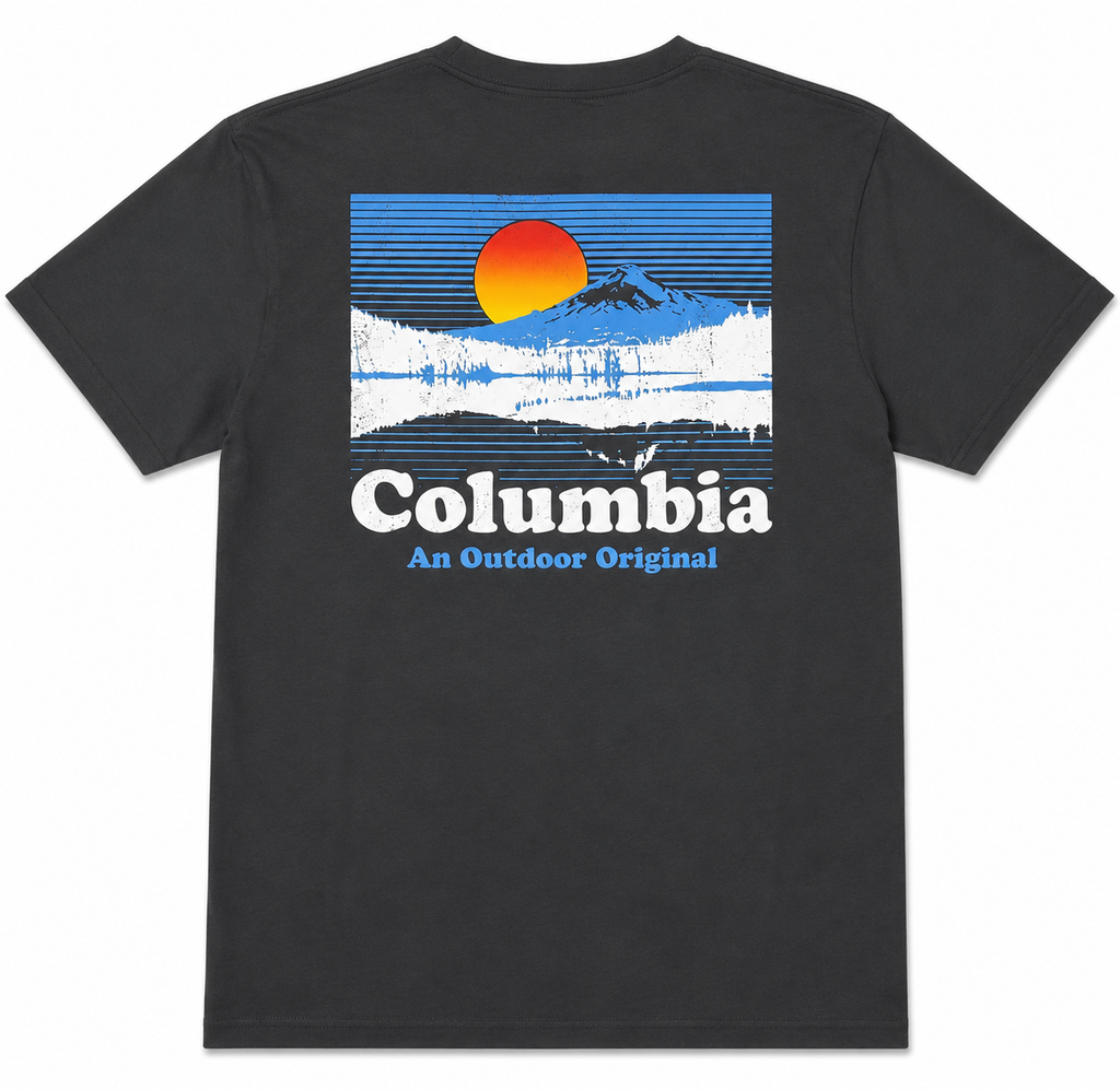Columbia Sunset Peaks Graphic Tee - Negro