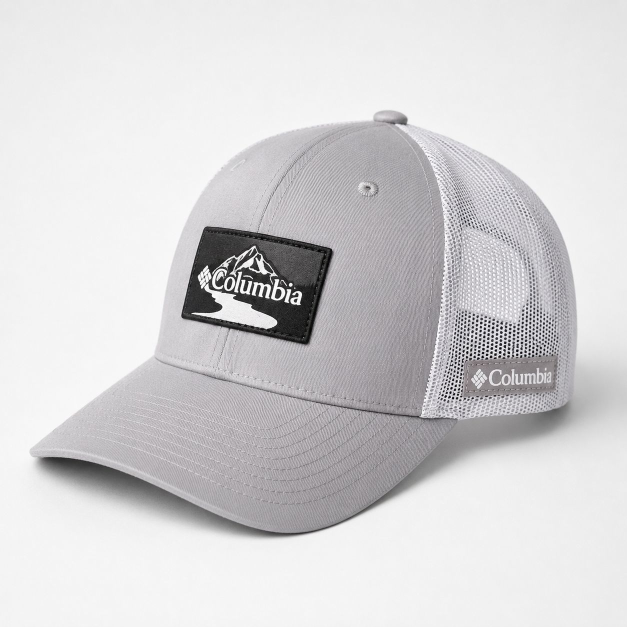 Gorra Columbia Alpine Patch Trucker - Gris Claro / Blanco